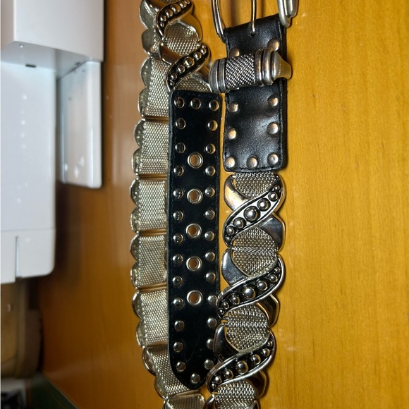 Vintage Nanni genuine leather “xxx” studded chainmail belt 27”-31” - Picture 2 of 16